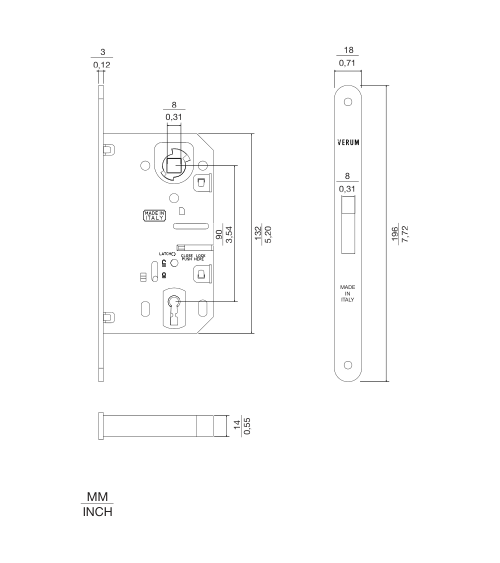 Fechadura magnética VERUM Chave de quarto