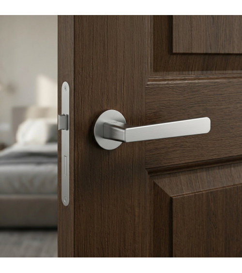 Puxador de porta cromado acetinado PARMA ferragens design