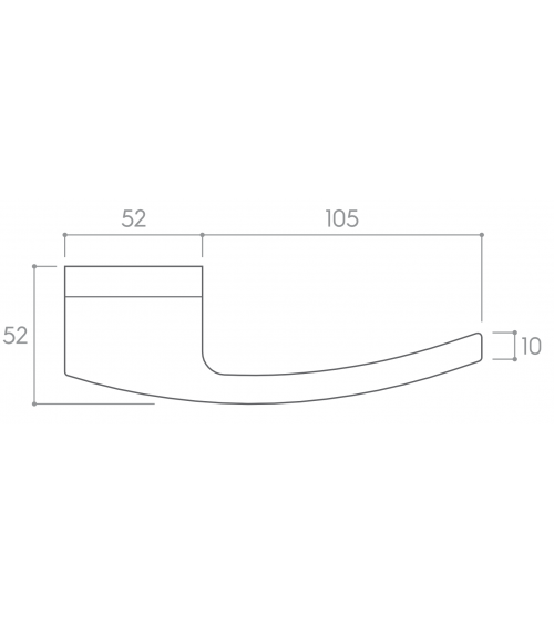 Puxador de porta cromado acetinado Arc design