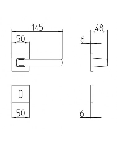 Puxador de porta Mandelli Fan com dimensões