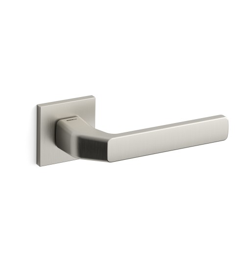 Puxador de porta níquel acetinado Mandelli Fenix ferragens design
