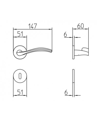 Puxador de porta Mandelli Zen com dimensões