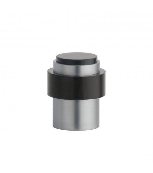 Batente de porta cromado acetinado STOPPER, para chão e parede - puxador design