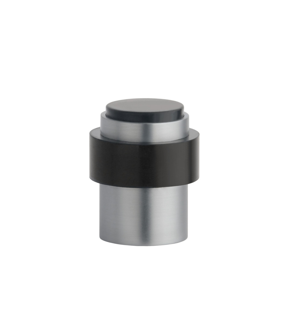 Batente de porta cromado acetinado STOPPER, para chão e parede - puxador design