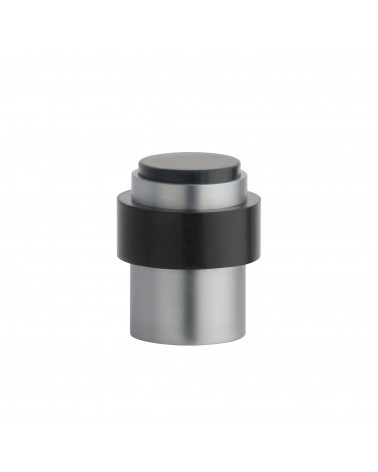 Batente de porta cromado acetinado STOPPER, para chão e parede - puxador design