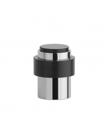 Batente de porta cromado polido STOPPER, para chão e parede - puxador design