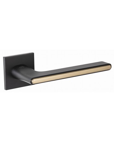 Puxador de Porta Preto e dourado Ferrara quadrado - puxador design