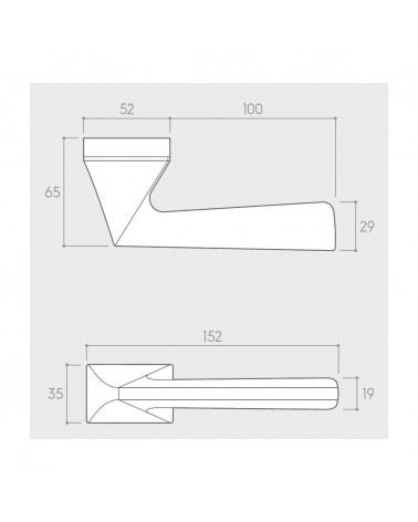 Puxador de porta Impera com dimensões