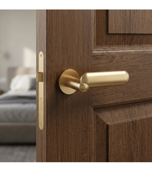 Puxador de porta acabamento dourado acetinado KELEDRES puxador design
