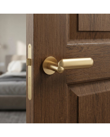Puxador de porta acabamento dourado acetinado KELEDRES
