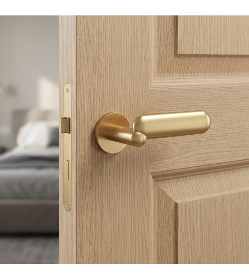 Puxador de porta acabamento dourado acetinado KELEDRES puxador design