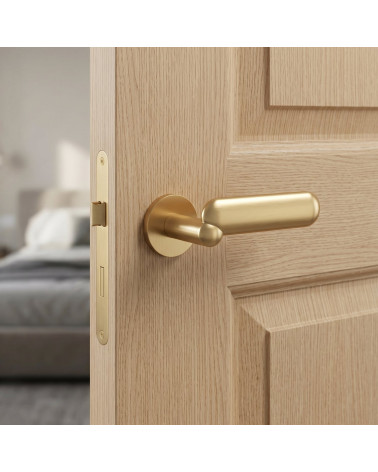 Puxador de porta acabamento dourado acetinado KELEDRES