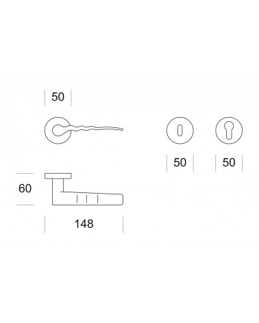 Puxador de porta Ento Flow C3 com dimensões