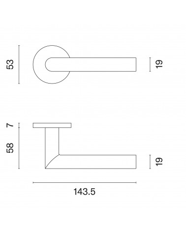 Puxador de porta ARABIS com dimensões