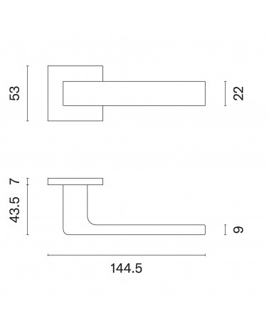 Puxador de porta SULLA com dimensões
