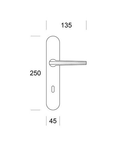Puxador de porta Ento Pilot com dimensões