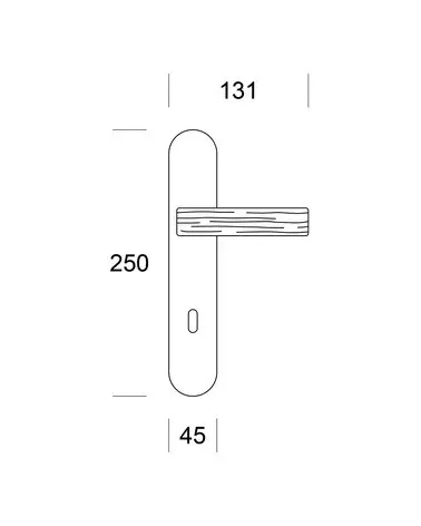 Puxador de porta original Ento Wood com dimensões