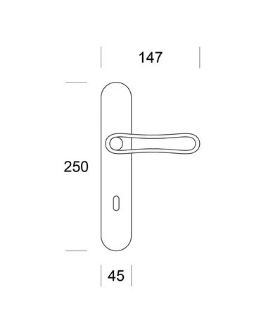 Puxador de porta Ento Infinito com dimensões