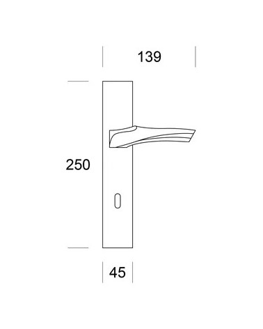 Puxador de porta Ento Anatomica com dimensões