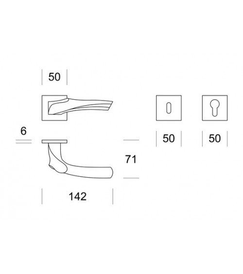 Puxador de porta níquel acetinado Ento Anatomica ferragens design
