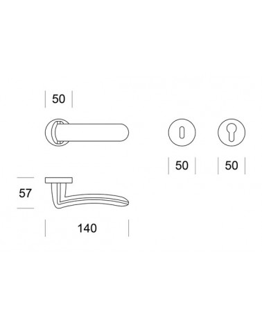 Puxador de porta Cromado acetinado ENTO WAVE