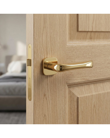 Puxador de porta acabamento dourado polido FOLD