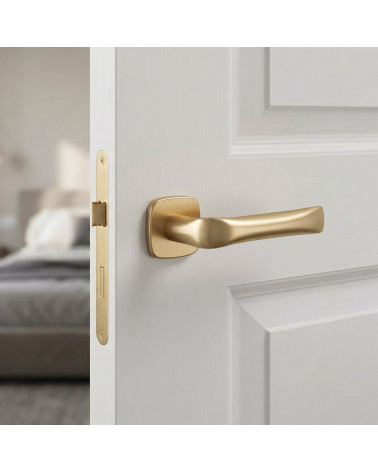 Puxador de porta cor ouro acetinado FOLD