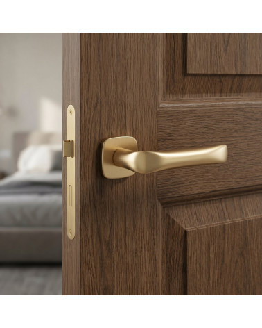 Puxador de porta cor ouro acetinado FOLD