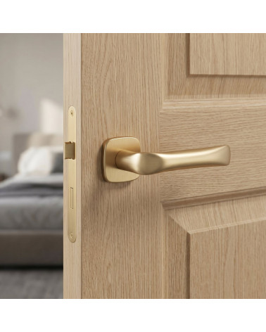 Puxador de porta cor ouro acetinado FOLD