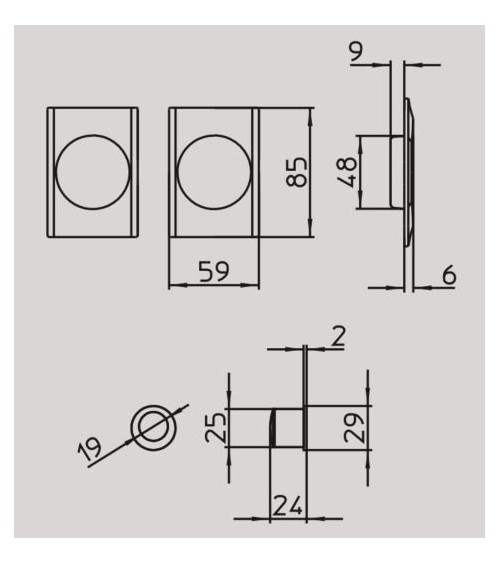 Puxador para porta deslizante em latão MANDELLI 1038T puxador design