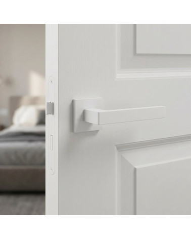Puxadores de porta branco Apollo quadrado