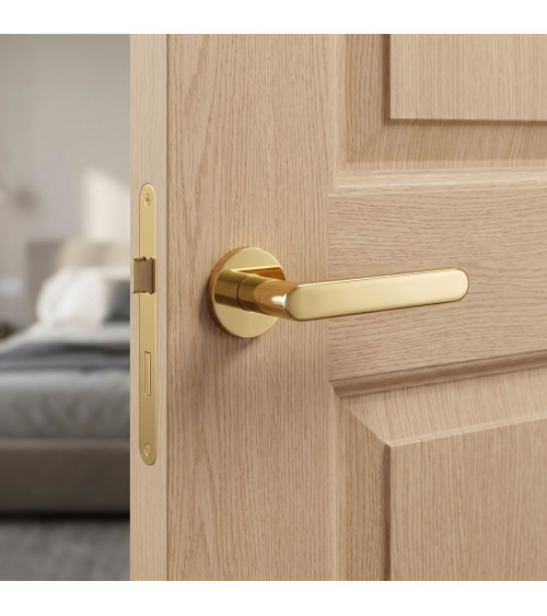 Puxador de porta dourado polido Line Vénus design