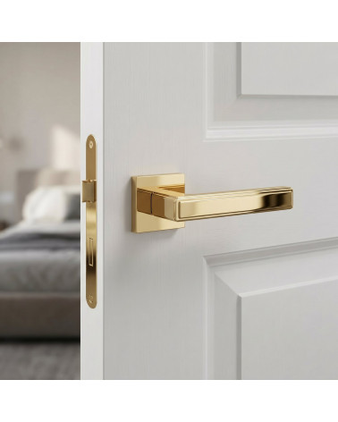 Puxador de porta acabamento dourado polido FRESIA