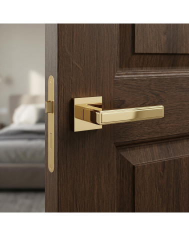 Puxador de porta acabamento dourado polido FRESIA