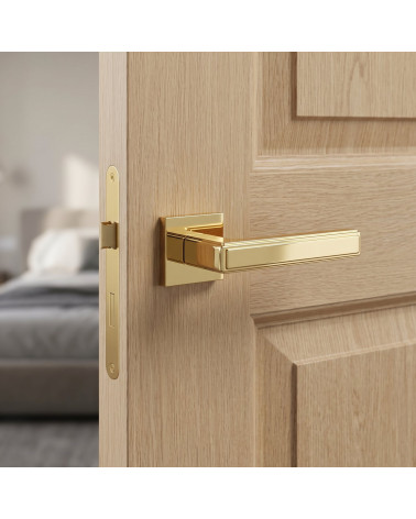 Puxador de porta acabamento dourado polido FRESIA