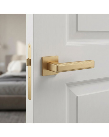 Puxador de porta acabamento dourado acetinado FRESIA