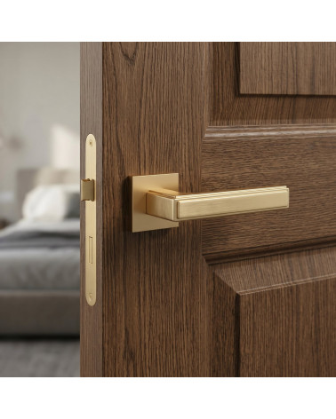 Puxador de porta acabamento dourado acetinado FRESIA