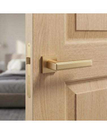 Puxador de porta acabamento dourado acetinado FRESIA