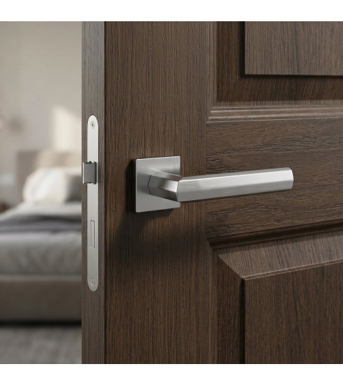 Maçaneta de porta cromada acetinada FRESIA maçaneta design