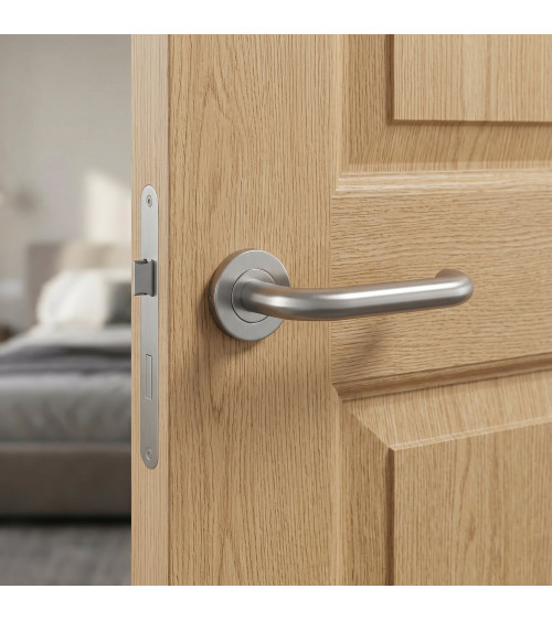 Puxador de porta em inox OVAL 1704 ferragens design