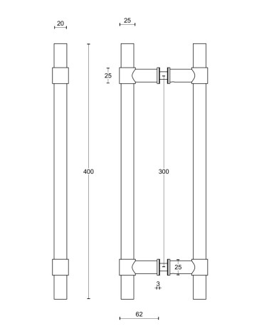 Puxador PB400 em aço inoxidável – FORMANI