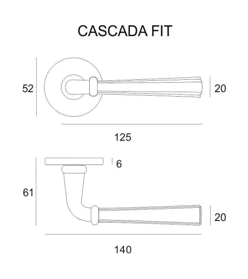 Puxador de porta cor bronze CASCADA puxador design
