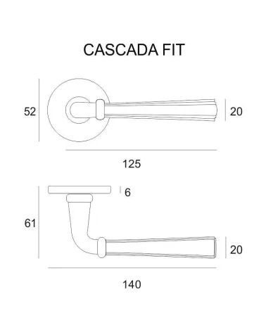 Puxador de Porta Preto Discreto e Fiável - Modelo CASCADA