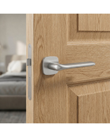 Puxador de porta cromado acetinado FLAT