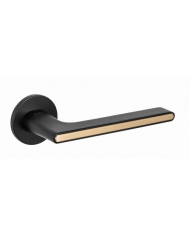 Puxador de porta bicolor cromado escovado preto Ferrara redondo - puxador design