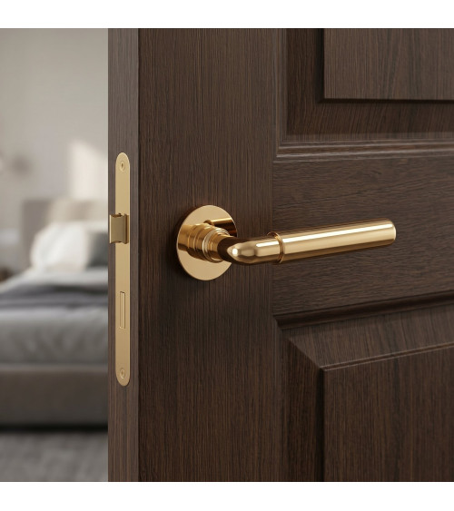 Puxador de porta FICARIA design acabamento ouro brilhante