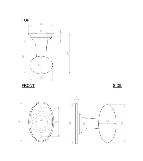 Botão de porta ferrugem em ferro 1020 - puxador design