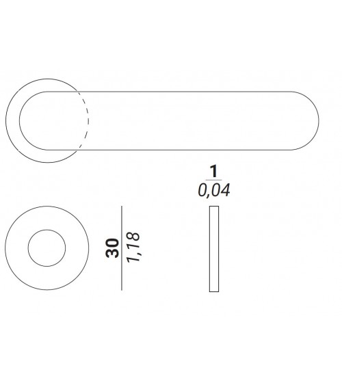Anel de 30 mm para puxadores de porta VERUM - puxador design