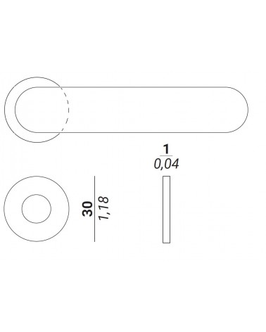 Roseta de 30mm para puxadores de porta VERUM - puxador design