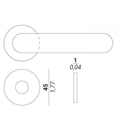 Roseta de 45mm para puxadores de porta VERUM - puxador design
